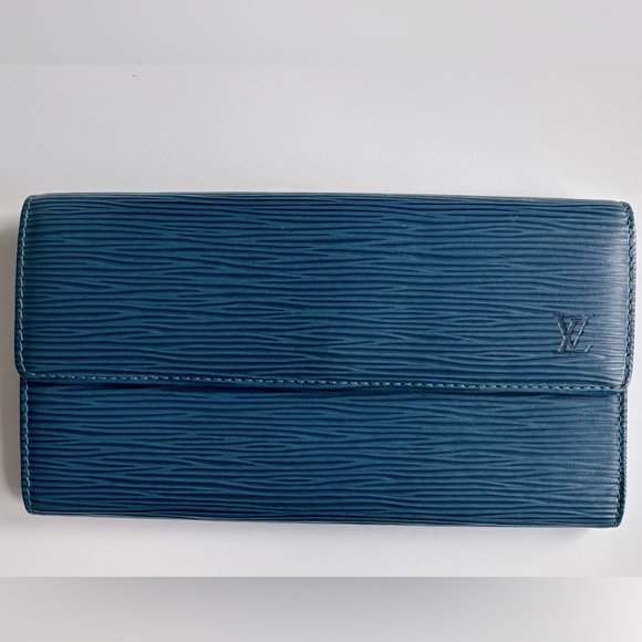 Louis Vuitton French Purse Wallet in Rare Toledo Blue Epi Leather – Vintage 1996 - Picture 1 of 8